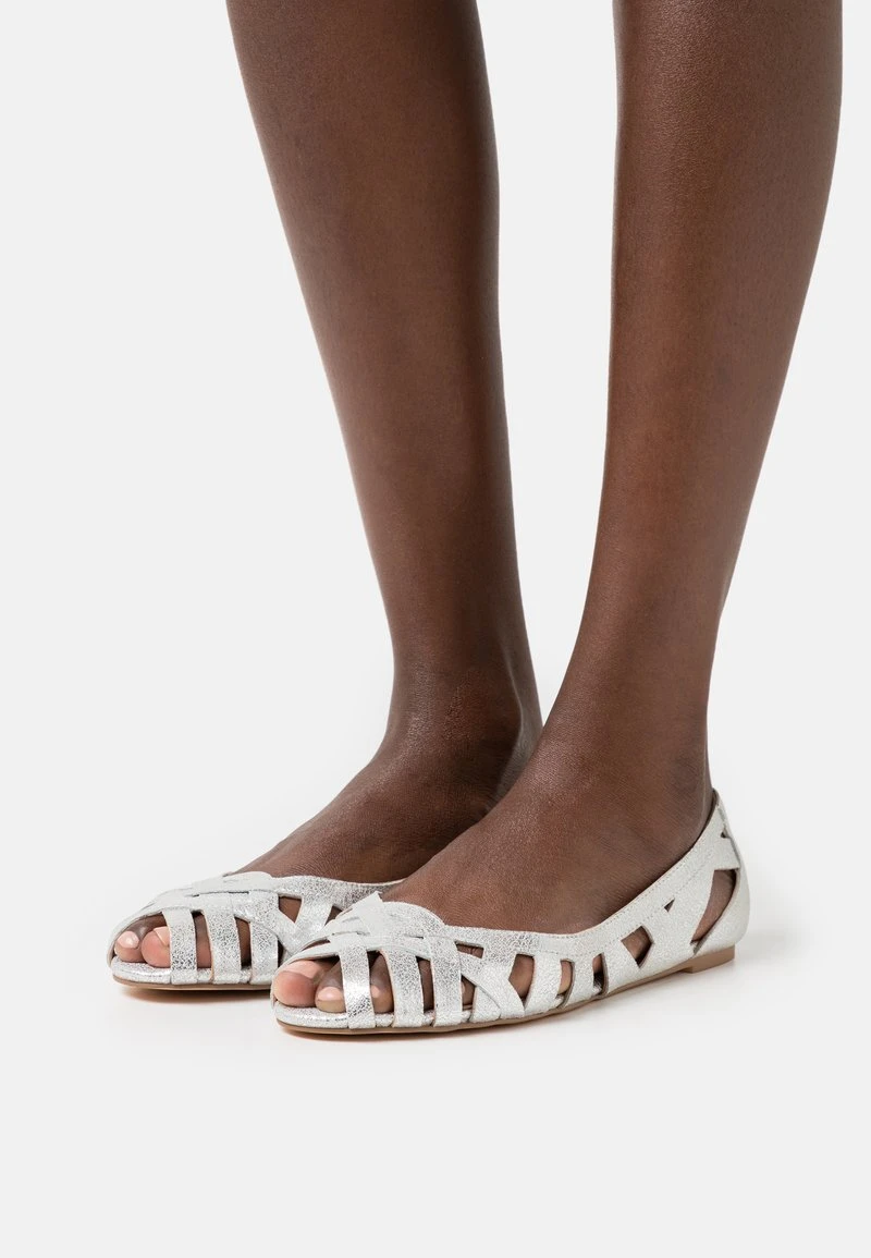 Anna Field LEATHER - Peeptoe Ballerina - Silver 3 Anna Field LEATHER - Peeptoe Ballerina - Silver