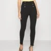 Anna Field Punto Leggings With Button Detail - Leggings - Hosen - Black