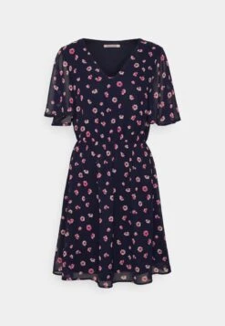 Anna Field V-NECK SLEEVE DRESS - Freizeitkleid - Dark Blue/pink