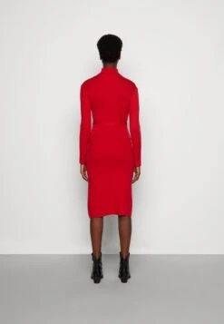 Anna Field ROLLKRAGEN RIPP MINI STRICKKLEID MIT GÜRTEL - Strickkleid - Red -Anna Field 4ef1d85f8bbc434eb08163e6609c362a