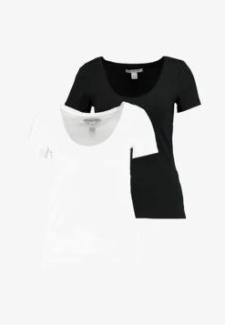 Anna Field 2 PACK - T-Shirt Basic - White/black -Anna Field 649693eb35dd4a52a4dfcb4efd25b2fd