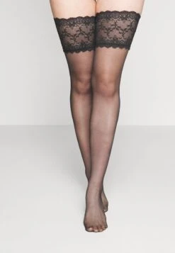 Anna Field 15 DEN LACE TOP HOLD UPS - Overkneestrümpfe - Black -Anna Field 983c5983ec9146d19a89688f595fcf83 1