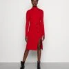 Anna Field ROLLKRAGEN RIPP MINI STRICKKLEID MIT GÜRTEL - Strickkleid - Red -Anna Field 9fda608887c6431580b68dc824e7e09f