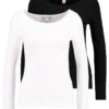 2PACK - Langarmshirt - Black/white -Anna Field b14000e1e71b455d87d89405c5f95cde