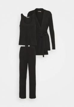Anna Field 3 PIECE JERSEY - Nachtwäsche Set - Black -Anna Field cca80f6d87e14a8cb955af6b73aa5632